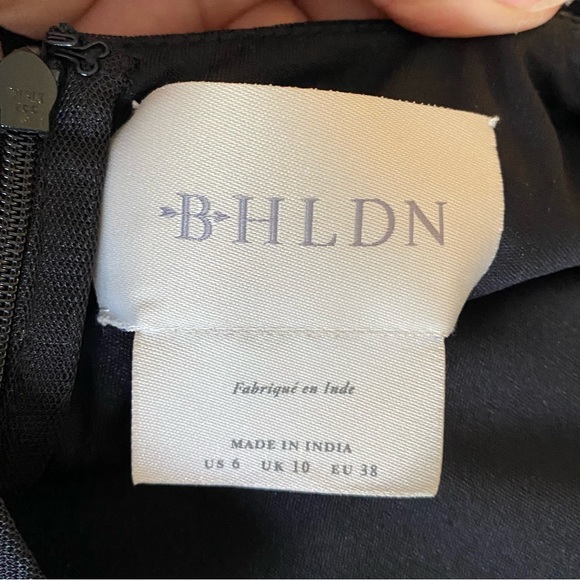 BHLDN cocktail dress, beading & sequins on bodice, embroidery on mesh skirt. - Picture 7 of 9